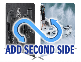 White skiff DF115 - Stretch Fabric Panel with 8' Frame