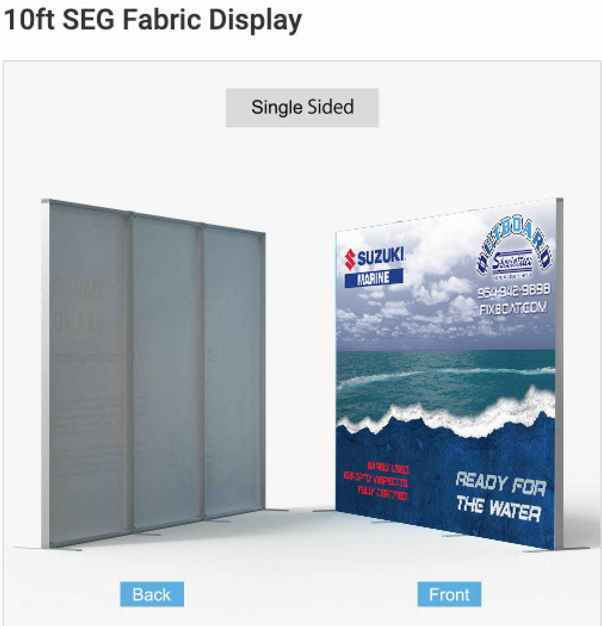 10ft SEG Fabric Display – Custom Dealer Backwall