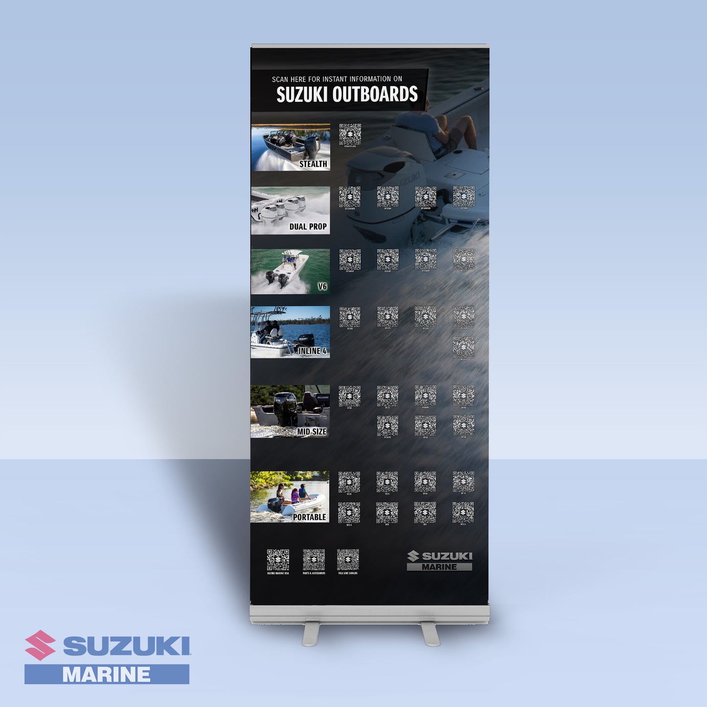 Suzuki Outboards QR Codes 2024 - Bannerstand